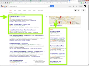 Pantalla de Google con resultados de Pay-per-Click